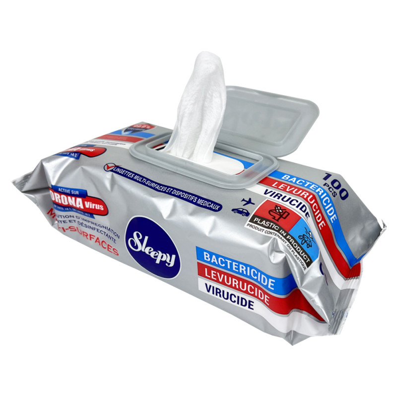 LINGETTES NETTOYANTES ET DÉSINFECTANTES EN14476 - bactéricide, virucide, levuricide