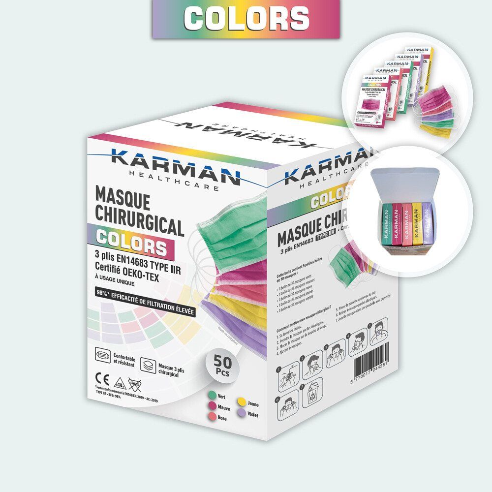 masques-chirurgicale-type-iir-multi-couleur