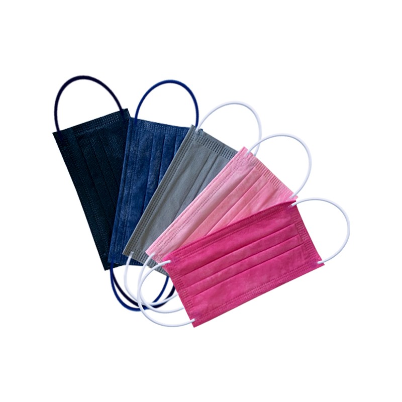 Masque chirurgical  type IIR  Multicouleur   ( 5 SACHETS DE 10 ) (BFE>98%) EN14683:2019